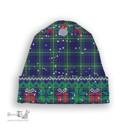 ScotsTee Shop Scottish Hamilton Hunting Modern Tartan Plaid Christmas Deer Snowman Snowflake Bell Knit Beanie