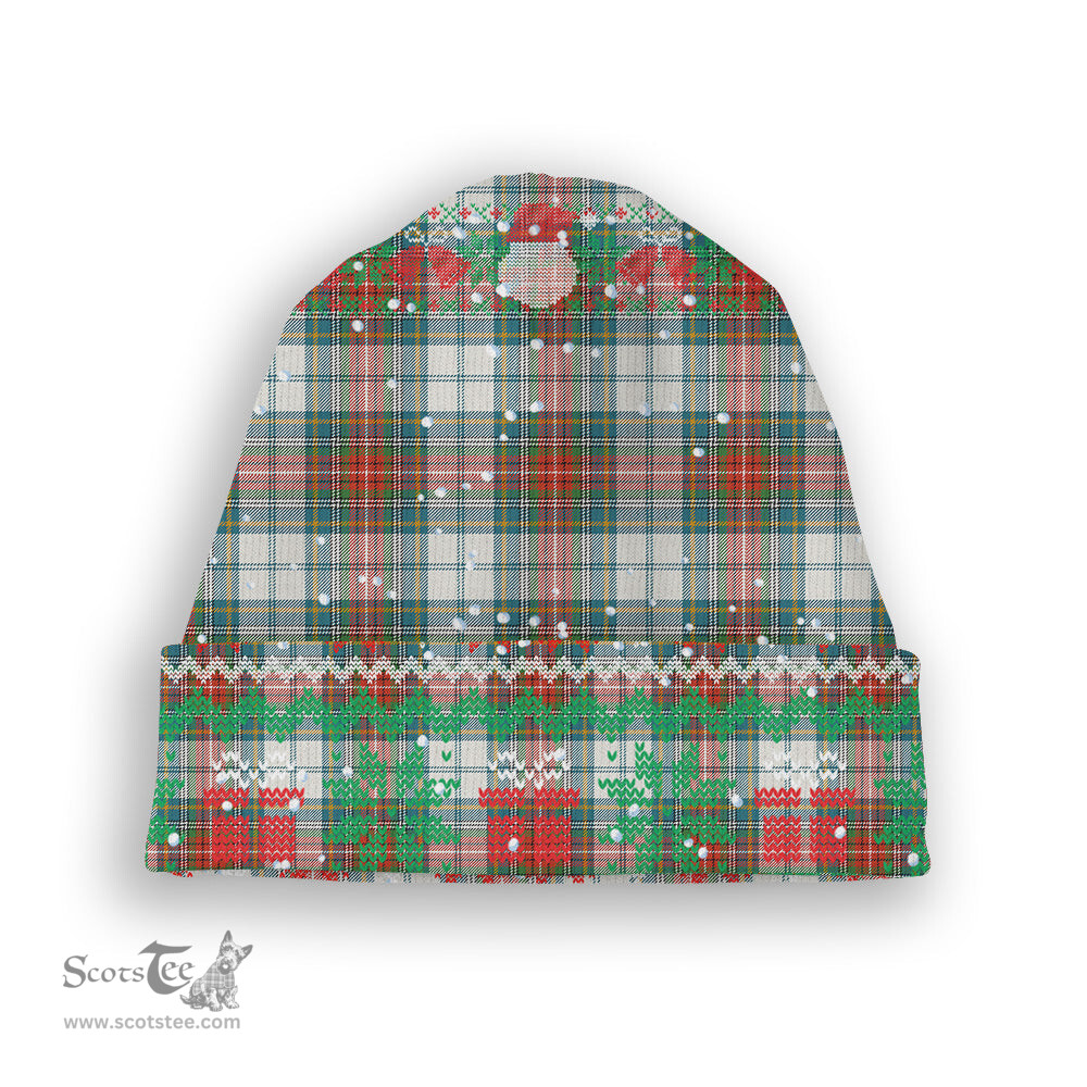 ScotsTee Shop Scottish MacBeth Dress Ancient Tartan Plaid Christmas Deer Snowman Snowflake Bell Knit Beanie
