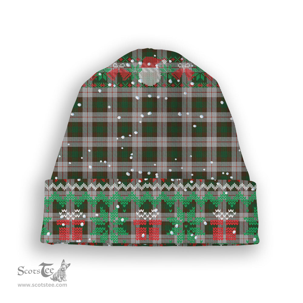 ScotsTee Shop Scottish McKinnon Dress Tartan Plaid Christmas Deer Snowman Snowflake Bell Knit Beanie
