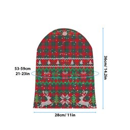 ScotsTee Shop Scottish MacPhail SC Tartan Plaid Christmas Deer Snowman Snowflake Bell Knit Beanie