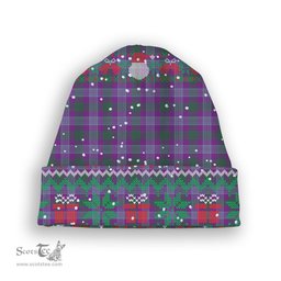 ScotsTee Shop Scottish Lang Ancient Clan Tartan Plaid Christmas Deer Snowman Snowflake Bell Knit Beanie