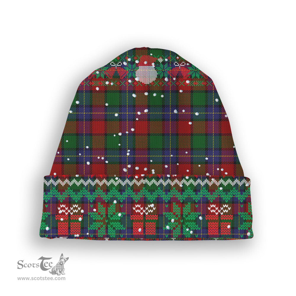 ScotsTee Shop Scottish Kilgour Tartan Plaid Christmas Deer Snowman Snowflake Bell Knit Beanie