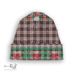 ScotsTee Shop Scottish MacPherson Hunting Ancient Tartan Plaid Christmas Deer Snowman Snowflake Bell Knit Beanie