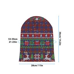 ScotsTee Shop Scottish Leslie J Cant Tartan Plaid Christmas Deer Snowman Snowflake Bell Knit Beanie