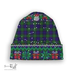 ScotsTee Shop Scottish McKinlay Modern Tartan Plaid Christmas Deer Snowman Snowflake Bell Knit Beanie
