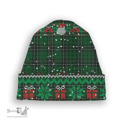 ScotsTee Shop Scottish McLean of Duart Hunting Tartan Plaid Christmas Deer Snowman Snowflake Bell Knit Beanie