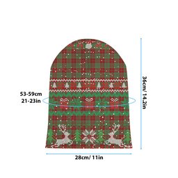ScotsTee Shop Scottish Leask Tartan Plaid Christmas Deer Snowman Snowflake Bell Knit Beanie