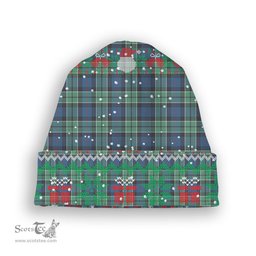 ScotsTee Shop Scottish Leslie Hunting Ancient SC Tartan Plaid Christmas Deer Snowman Snowflake Bell Knit Beanie