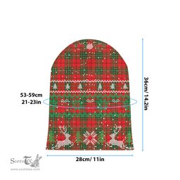 ScotsTee Shop Scottish McAulay Modern Tartan Plaid Christmas Deer Snowman Snowflake Bell Knit Beanie