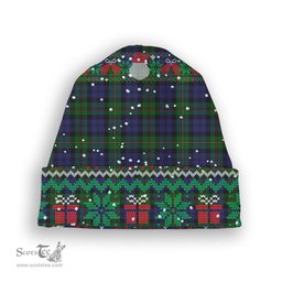 ScotsTee Shop Scottish McEwan Tartan Plaid Christmas Deer Snowman Snowflake Bell Knit Beanie
