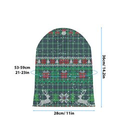 ScotsTee Shop Scottish MacDonald of the Isles Hunting Ancient Tartan Plaid Christmas Deer Snowman Snowflake Bell Knit Beanie