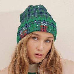 ScotsTee Shop Scottish Keith Ancient Tartan Plaid Christmas Deer Snowman Snowflake Bell Knit Beanie