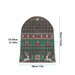 ScotsTee Shop Scottish McKay Weathered Tartan Plaid Christmas Deer Snowman Snowflake Bell Knit Beanie