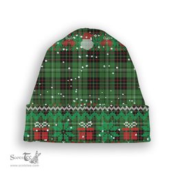 ScotsTee Shop Scottish McAulay of Lewis Ancient Tartan Plaid Christmas Deer Snowman Snowflake Bell Knit Beanie