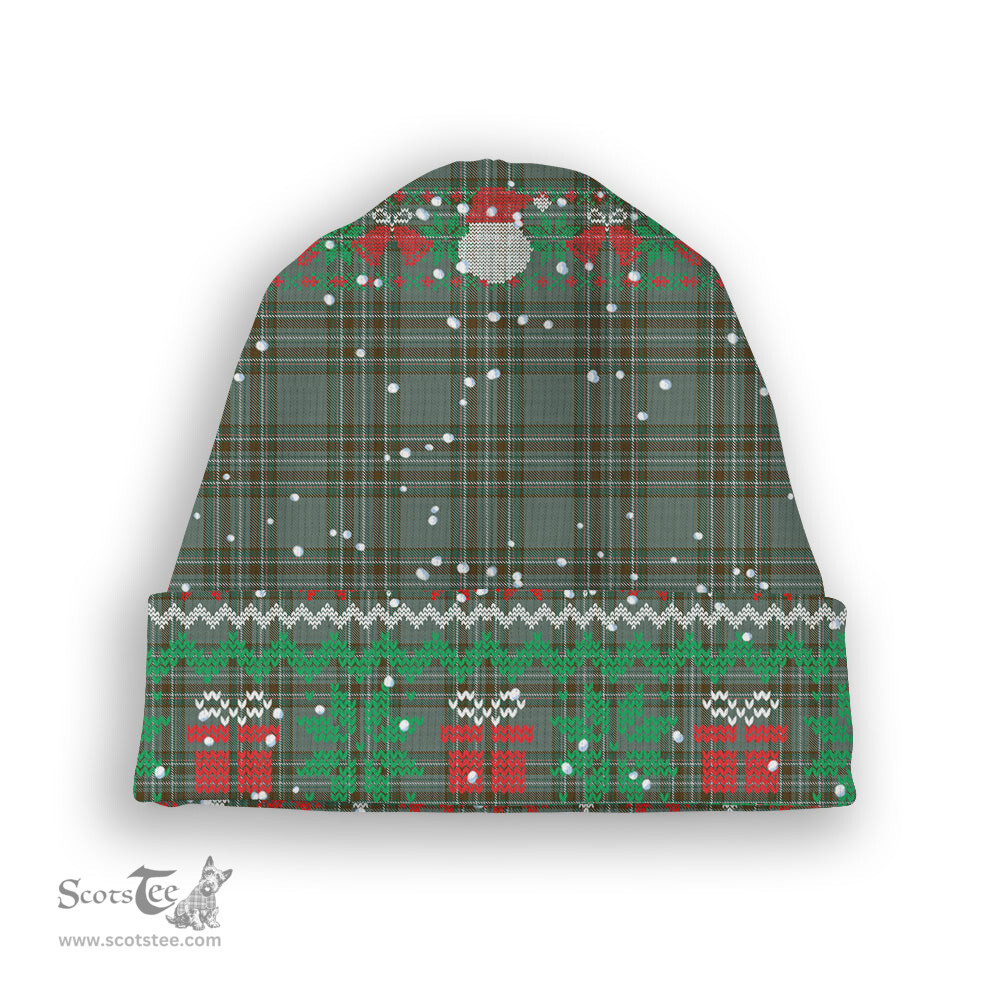 ScotsTee Shop Scottish Kelly Dress Tartan Plaid Christmas Deer Snowman Snowflake Bell Knit Beanie
