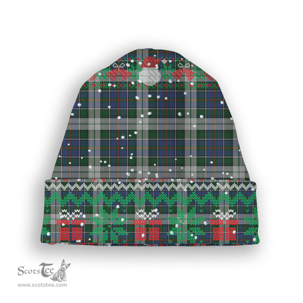ScotsTee Shop Scottish MacInnes Dress Tartan Plaid Christmas Deer Snowman Snowflake Bell Knit Beanie