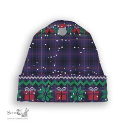 ScotsTee Shop Scottish MacIver of Strome Tartan Plaid Christmas Deer Snowman Snowflake Bell Knit Beanie