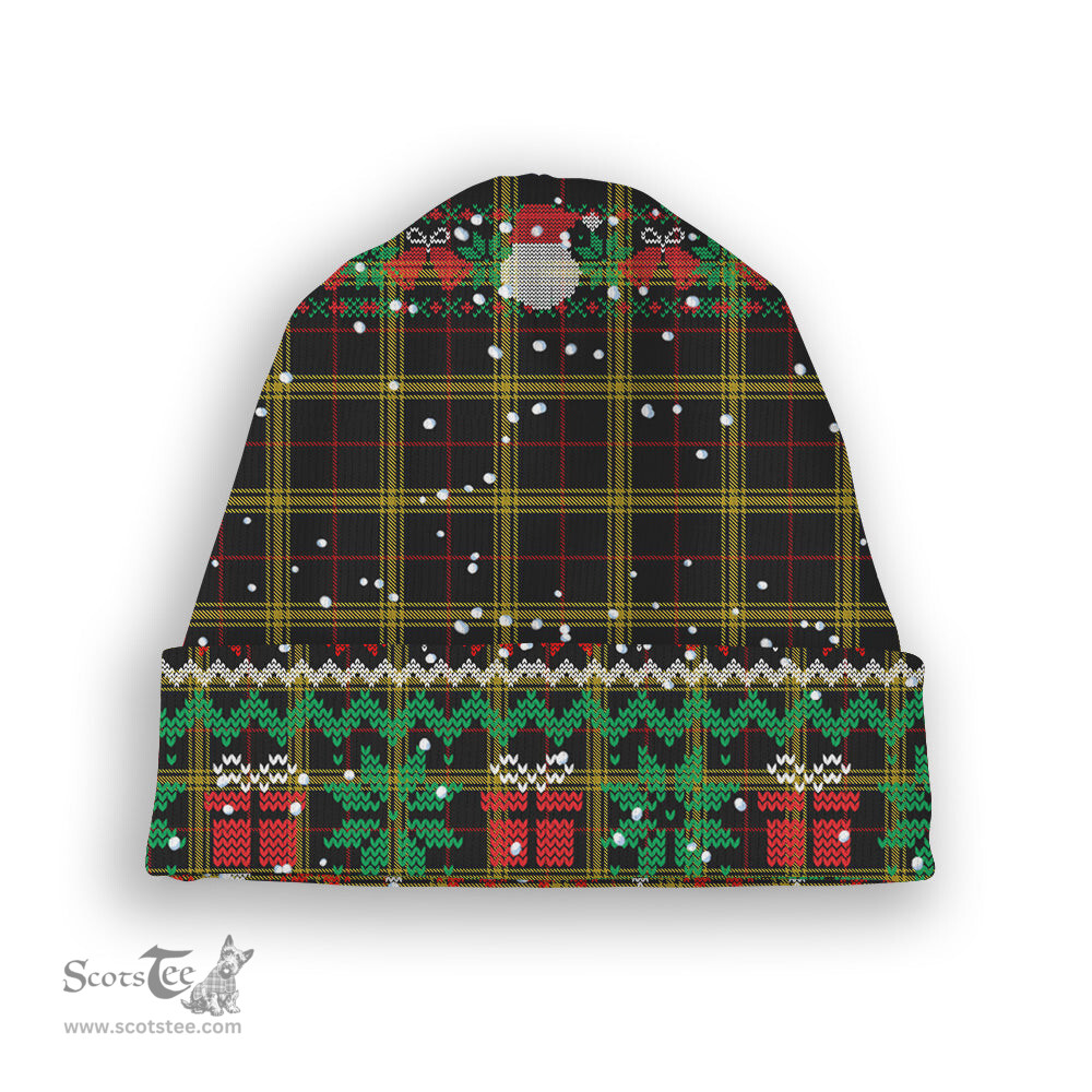 ScotsTee Shop Scottish Gwynn Tartan Plaid Christmas Deer Snowman Snowflake Bell Knit Beanie