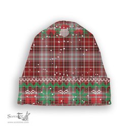 ScotsTee Shop Scottish MacDougall Dress Tartan Plaid Christmas Deer Snowman Snowflake Bell Knit Beanie
