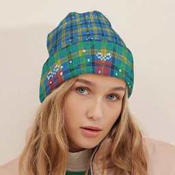 ScotsTee Shop Scottish Laing SC Tartan Plaid Christmas Deer Snowman Snowflake Bell Knit Beanie