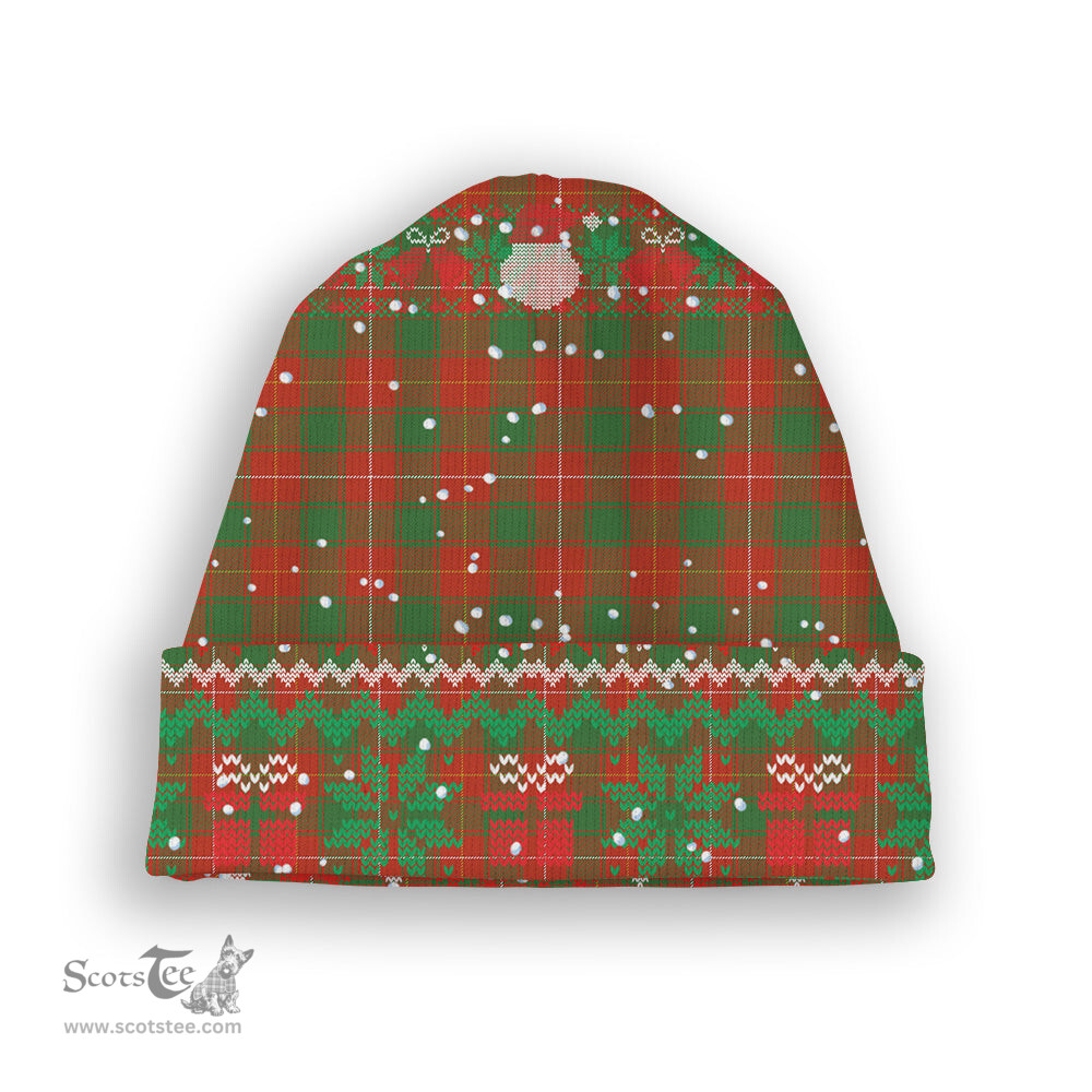 ScotsTee Shop Scottish MacFie Ancient Tartan Plaid Christmas Deer Snowman Snowflake Bell Knit Beanie