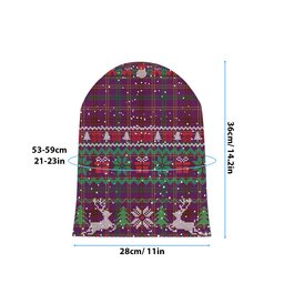 ScotsTee Shop Scottish McCall (Caithness) Tartan Plaid Christmas Deer Snowman Snowflake Bell Knit Beanie