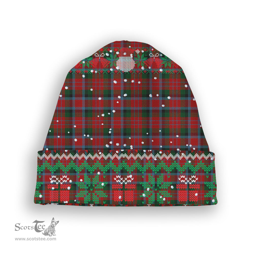 ScotsTee Shop Scottish MacDuff 2 Tartan Plaid Christmas Deer Snowman Snowflake Bell Knit Beanie
