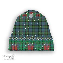 ScotsTee Shop Scottish MacWilliam (Williamson) Ancient Tartan Plaid Christmas Deer Snowman Snowflake Bell Knit Beanie