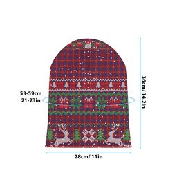 ScotsTee Shop Scottish Hamilton Tartan Plaid Christmas Deer Snowman Snowflake Bell Knit Beanie