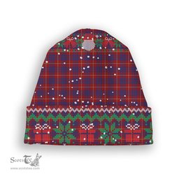 ScotsTee Shop Scottish Hamilton Tartan Plaid Christmas Deer Snowman Snowflake Bell Knit Beanie