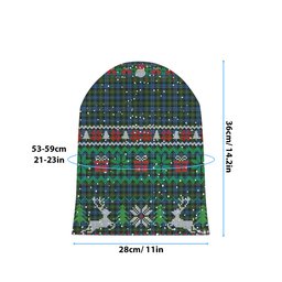 ScotsTee Shop Scottish Mackenzie Tartan Plaid Christmas Deer Snowman Snowflake Bell Knit Beanie