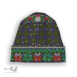 ScotsTee Shop Scottish MacMillan Hunting Modern Tartan Plaid Christmas Deer Snowman Snowflake Bell Knit Beanie