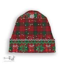 ScotsTee Shop Scottish Lindsay 3 Tartan Plaid Christmas Deer Snowman Snowflake Bell Knit Beanie