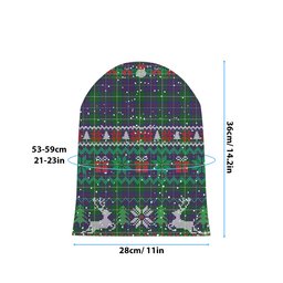 ScotsTee Shop Scottish MacIntyre Inglis Tartan Plaid Christmas Deer Snowman Snowflake Bell Knit Beanie