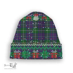 ScotsTee Shop Scottish MacIntyre Inglis Tartan Plaid Christmas Deer Snowman Snowflake Bell Knit Beanie