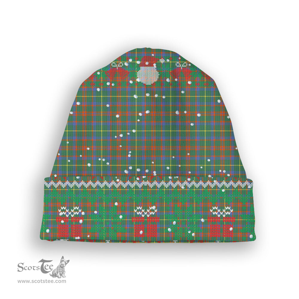 ScotsTee Shop Scottish MacKintosh Hunting Ancient Tartan Plaid Christmas Deer Snowman Snowflake Bell Knit Beanie