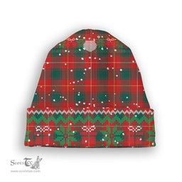 ScotsTee Shop Scottish MacFie Modern Tartan Plaid Christmas Deer Snowman Snowflake Bell Knit Beanie