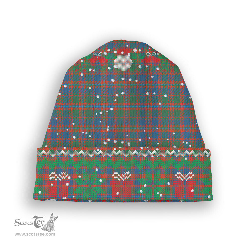 ScotsTee Shop Scottish MacIntyre Ancient Tartan Plaid Christmas Deer Snowman Snowflake Bell Knit Beanie