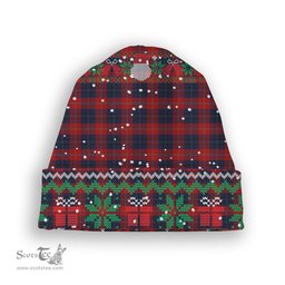 ScotsTee Shop Scottish McKnight Tartan Plaid Christmas Deer Snowman Snowflake Bell Knit Beanie