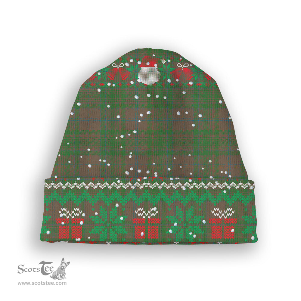 ScotsTee Shop Scottish MacAlister of Glenbarr Hunting Ancient Tartan Plaid Christmas Deer Snowman Snowflake Bell Knit Beanie