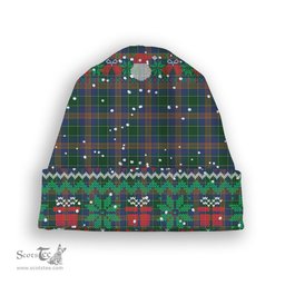 ScotsTee Shop Scottish McAucliffe Tartan Plaid Christmas Deer Snowman Snowflake Bell Knit Beanie
