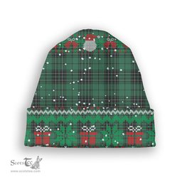 ScotsTee Shop Scottish McLean Hunting Ancient Tartan Plaid Christmas Deer Snowman Snowflake Bell Knit Beanie