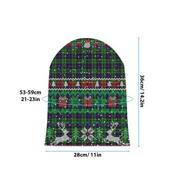 ScotsTee Shop Scottish Leslie Hunting SC Tartan Plaid Christmas Deer Snowman Snowflake Bell Knit Beanie