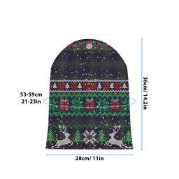 ScotsTee Shop Scottish Lumsden Hunting Tartan Plaid Christmas Deer Snowman Snowflake Bell Knit Beanie