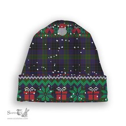 ScotsTee Shop Scottish Lumsden Hunting Tartan Plaid Christmas Deer Snowman Snowflake Bell Knit Beanie