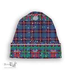 ScotsTee Shop Scottish Greer Tartan Plaid Christmas Deer Snowman Snowflake Bell Knit Beanie