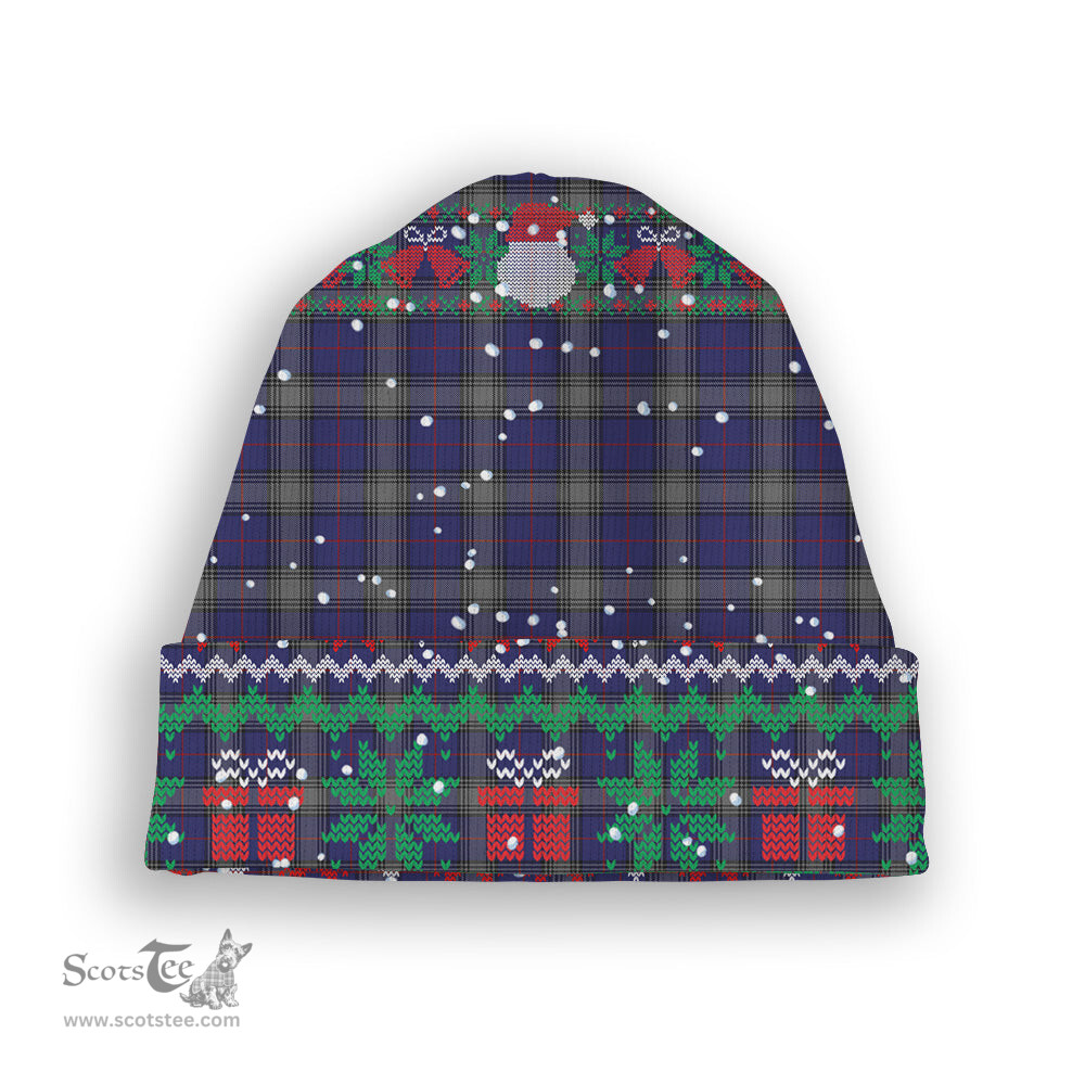ScotsTee Shop Scottish Kinnaird Tartan Plaid Christmas Deer Snowman Snowflake Bell Knit Beanie