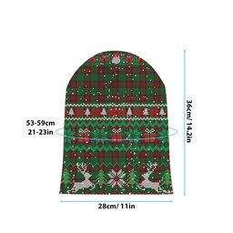 ScotsTee Shop Scottish McInery Tartan Plaid Christmas Deer Snowman Snowflake Bell Knit Beanie
