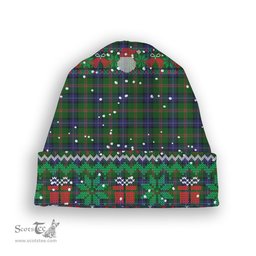 ScotsTee Shop Scottish Jones Tartan Plaid Christmas Deer Snowman Snowflake Bell Knit Beanie