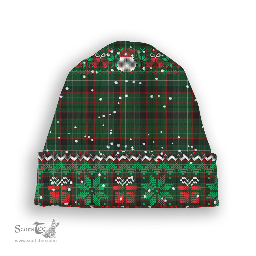 ScotsTee Shop Scottish MacDiarmid 2 Tartan Plaid Christmas Deer Snowman Snowflake Bell Knit Beanie